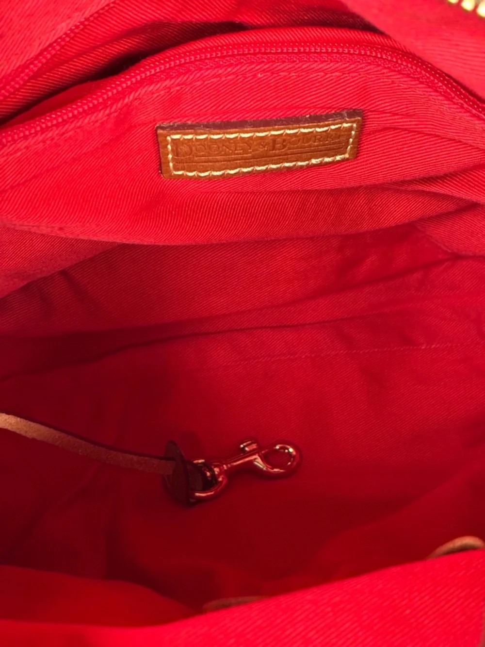 Dooney & Bourke white Shoulder Bag and Brown Leather,Vintage Dooney & Bourke Bag - Picture 12 of 16